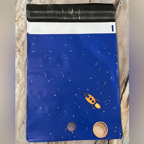 9 Poly Mailers 10x13 & 10 Thank you Stickers Planetary Space Theme - Picture 4 of 11